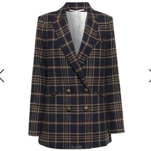 NWT Veronica Beard Oria Plaid Checked Woven Blazer Dickey Jacket Size 2.